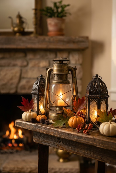 Fall Fireplace Mantel Decor Ideas 