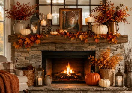 Fall Fireplace Mantel Decor Ideas