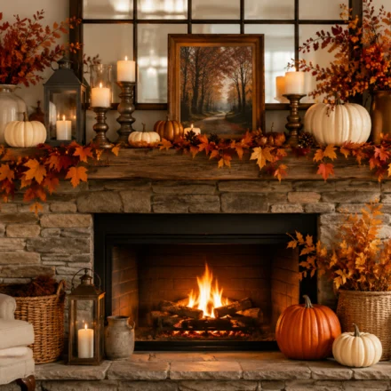 Fall Fireplace Mantel Decor Ideas