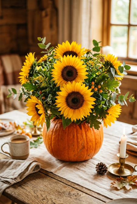 Pumpkin floral arrangement
