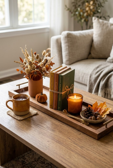 Rectangle Coffee Table Fall Decor Ideas