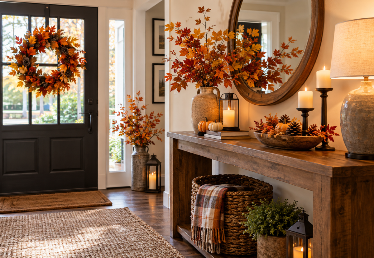 fall halloween entry-way-decor-ideas
